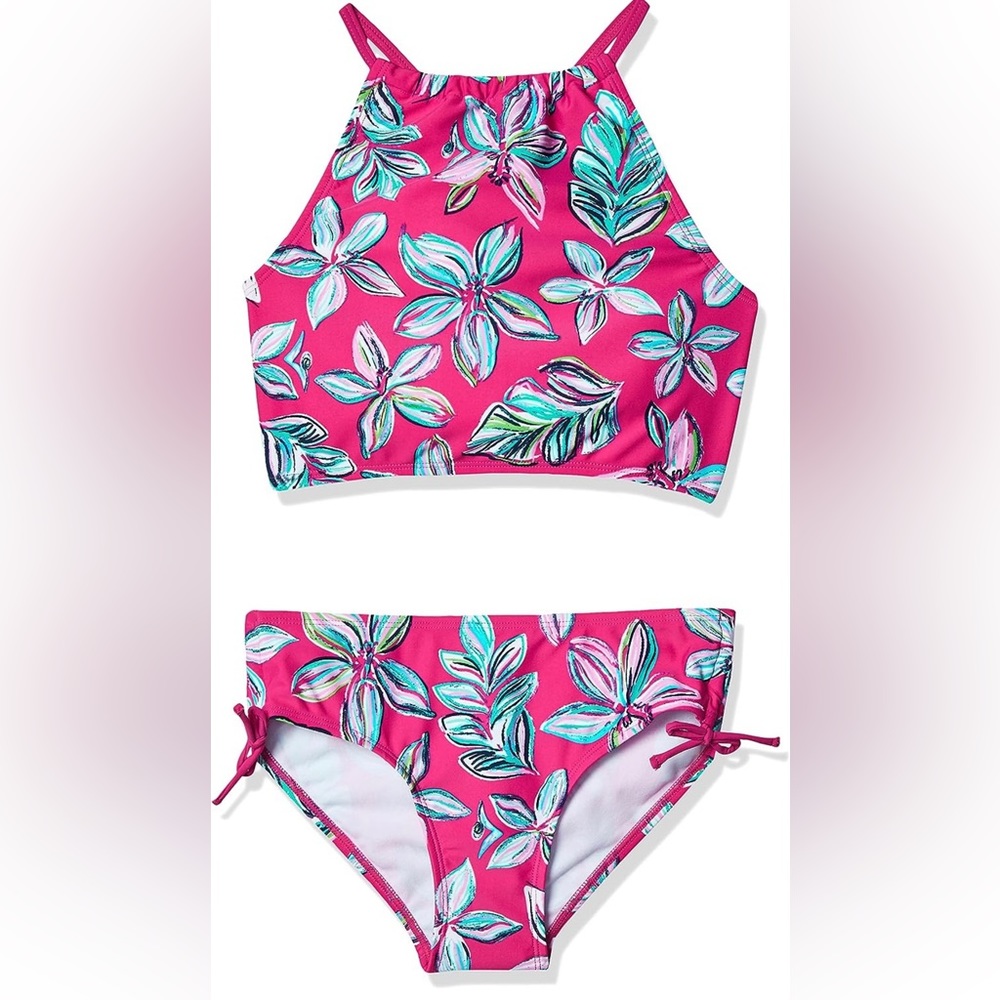 Kanu Surf Girls Beach Sport Halter Tankini 2-piece Swimsuit Size 14 NWT